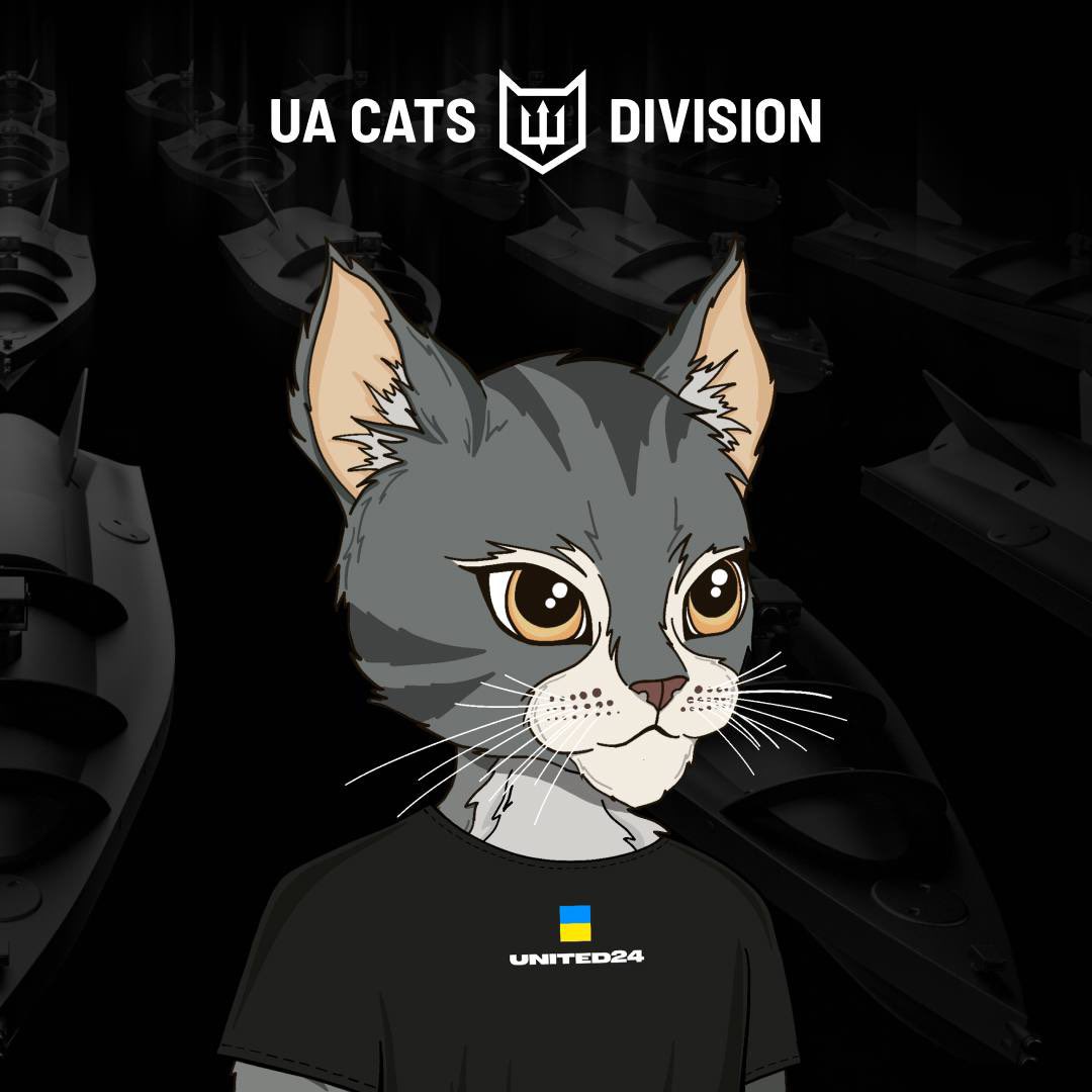 .<a href="/uacatsdivision/">UACatsDivision</a> launched sale of NFT cats to help Ukraine get the world's first naval drone fleet. Result within the first hours: UAH 3 mln. Goal to fundraise: UAH 40 mln. Join 🇺🇦Cats Division  &amp; choose your NFT fighter via this link: uacatsdivision.com

 <a href="/VitalikButerin/">vitalik.eth</a>