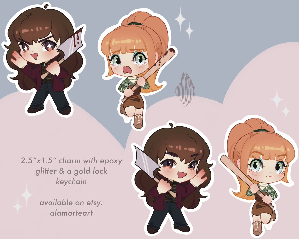 a_la_morte's tweet photo. Hii !! Eddie &amp; Chrissy x Scream and The Shining charms are now up on my etsy !! 🫶🏻🫶🏻

✨ Store link in thread below! ✨
#Eddissy #HellCheer #StrangerThings https://t.co/RSpWmHB2EB
