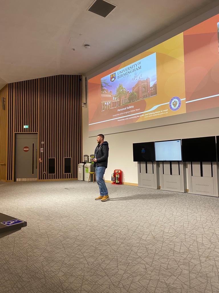 UoB Police Team (@uobteamwmp) on Twitter photo Today PCSO Ashford and the Community Safety Team delivered a personal safety talk to our international students. Thank you to everyone who attended! #studentsafety #safety #teamwork #femalesafety @JasonWathesWMP <a href="/unibirmingham/">Uni of Birmingham</a> <a href="/GuildofStudents/">Guild of Students</a> Today PCSO Ashford and the Community Safety Team delivered a personal safety talk to our international students. Thank you to everyone who attended! #studentsafety #safety #teamwork #femalesafety @JasonWathesWMP <a href="/unibirmingham/">Uni of Birmingham</a> <a href="/GuildofStudents/">Guild of Students</a>