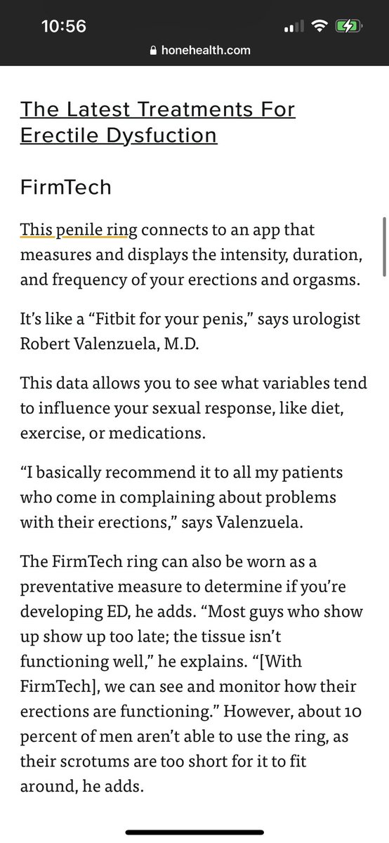 Thank you @suzannahweiss & @HoneHealth for the feature ⭕️🍆 #ErectileDysfunction #erectiledysfunctionawareness #Menshealth #sextech #health #healthy