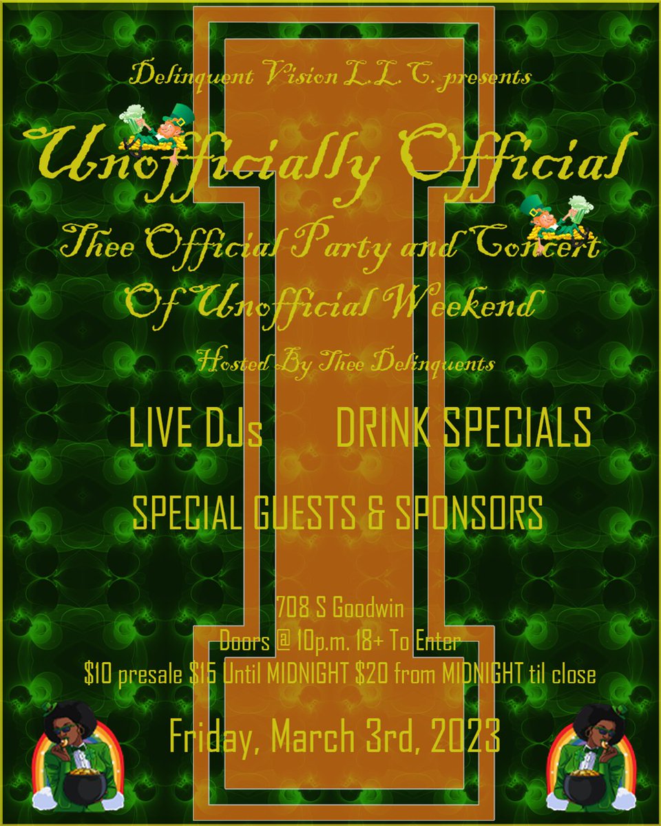 Canopy_Club's tweet image. NEW SHOW ☘️ Spend your Unofficial evening with us at #CanopyClub. Live music and drinks all night. Don't forget to stop by the @NuEraCannabis table! Hosted by Thee Delinquents. 9pm doors/18+ 

➡ bit.ly/cc-unofficial23