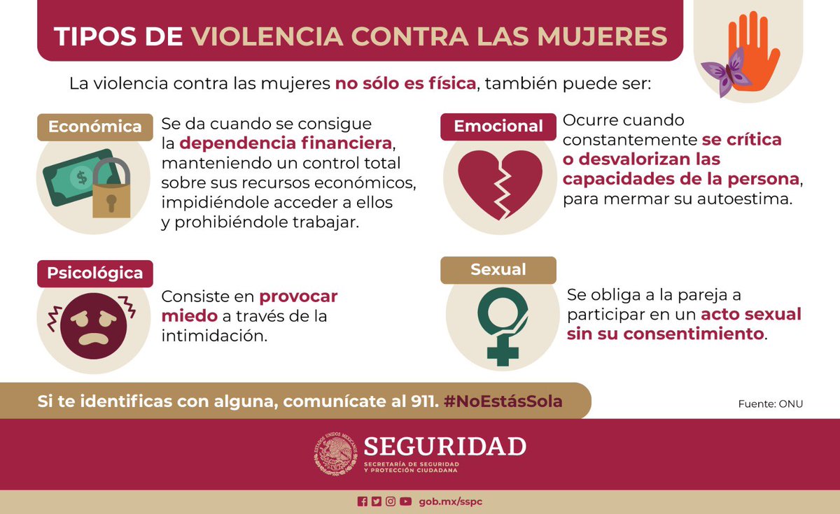 rosaicela_'s tweet photo. La violencia hacia las mujeres se puede presentar de diversas formas. Identificarlas disminuye los riesgos de ser víctima. https://t.co/HrrQICPGk4
