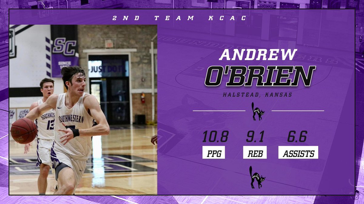 Junior Andrew O'Brien has been unanimously selected to 2nd team All KCAC! Andrew led the KCAC in assists per game, total assists, &amp; finished 2nd in rebounding this season.