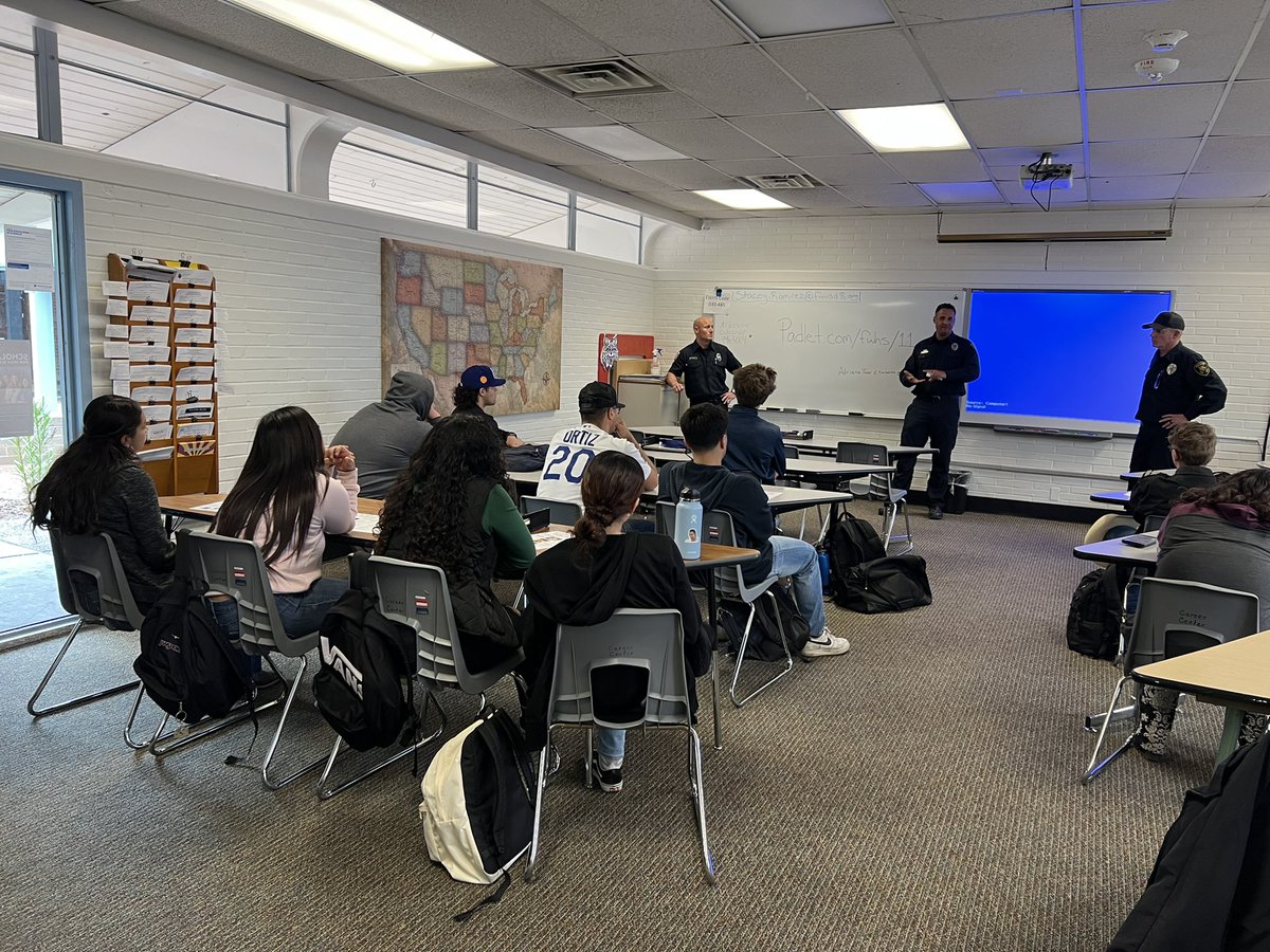 TucsonFireDept's tweet photo. A SPECIAL CAREER 👩🚒 #TucsonFire is at Flowing Wells High School today to share what makes being a firefighter so special #TFD #firecadet #firetraining #firecareers #firefighterEMT https://t.co/60LzjZofVl