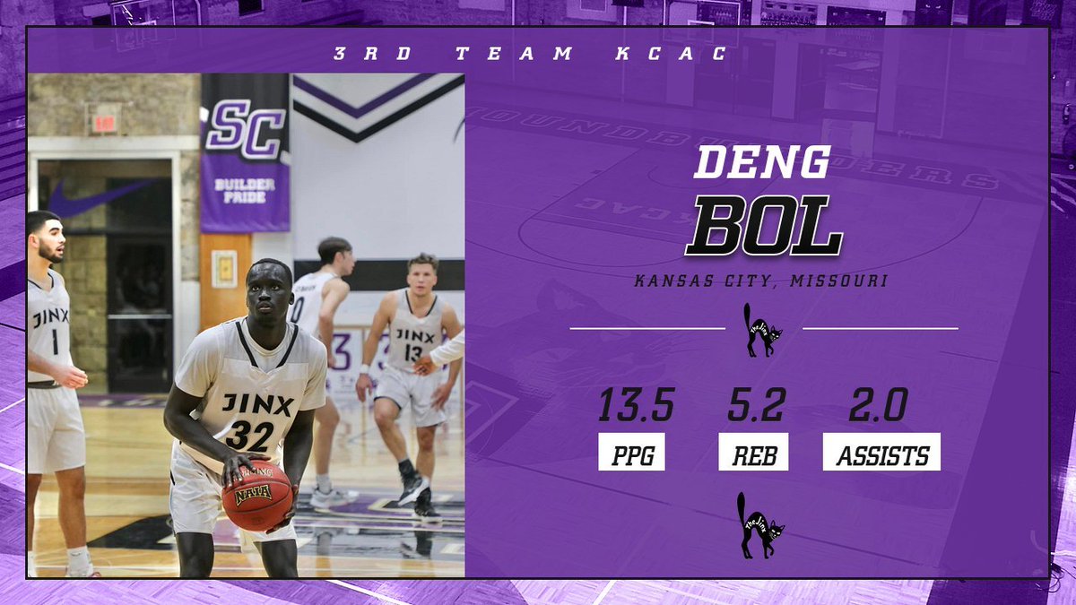 Senior Deng Bol has been selected to 3rd team All KCAC! Deng finished 5th in field goal percentage, which was the highest for guards in the KCAC.