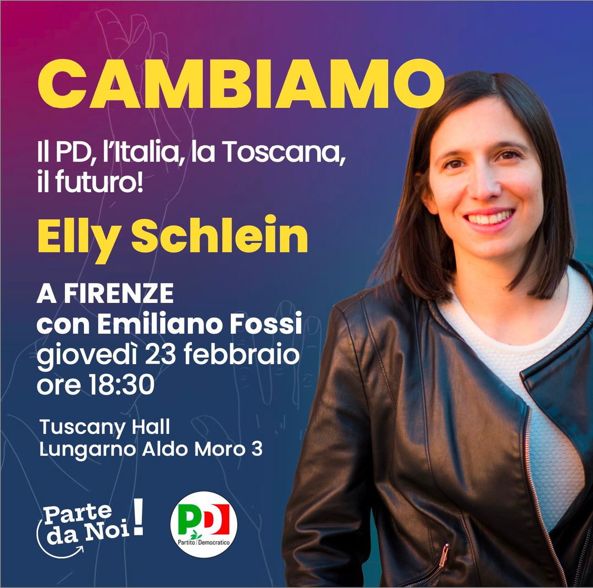 RTrallori's tweet photo. Giovedì 23/2 ore 18:30
Tuscany Hall a #Firenze
con @ellyesse e @emifossi
Il cambiamento #partedanoi #congressopd https://t.co/2XryrUEOdN