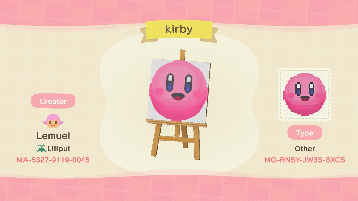 GulliverLemmy's tweet photo. plate kirby and chain chomp #acnhdesign #AnimalCrossing #ACNH #NintendoSwitch https://t.co/CrHC4X3QPt