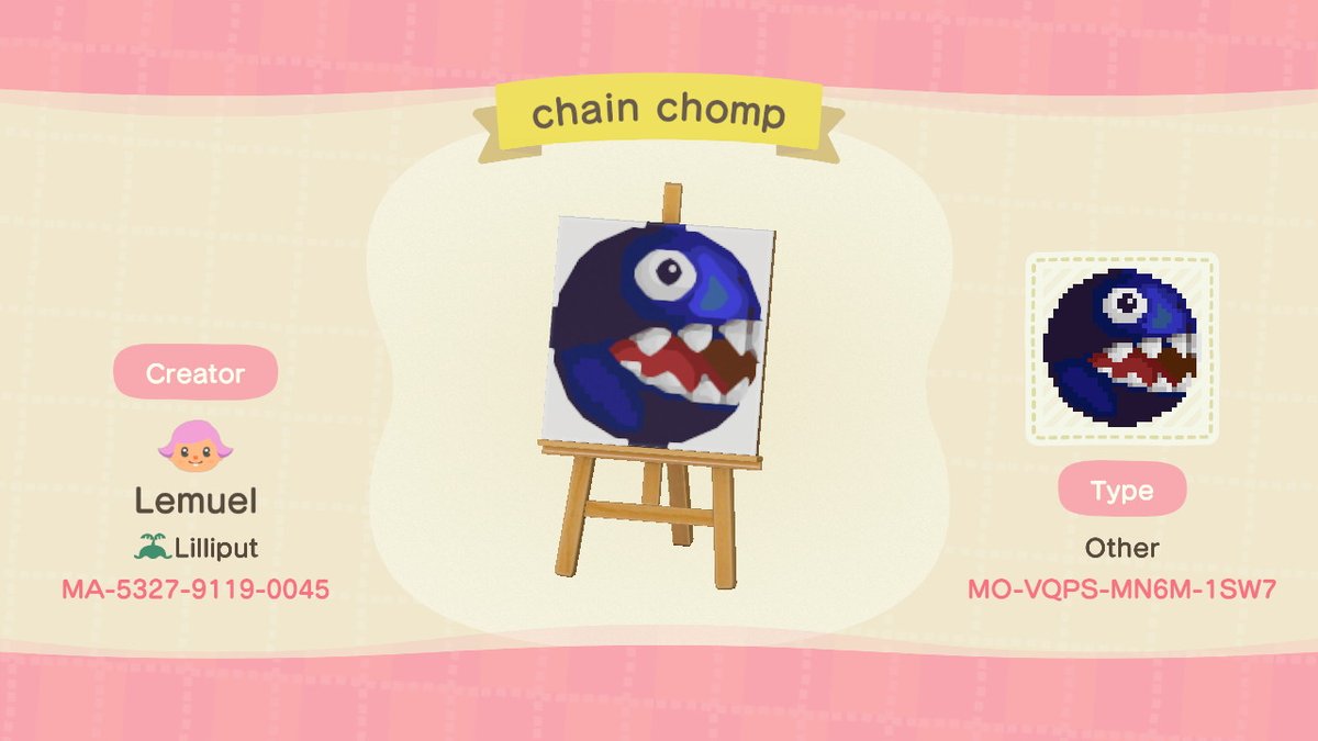 GulliverLemmy's tweet photo. plate kirby and chain chomp #acnhdesign #AnimalCrossing #ACNH #NintendoSwitch https://t.co/CrHC4X3QPt