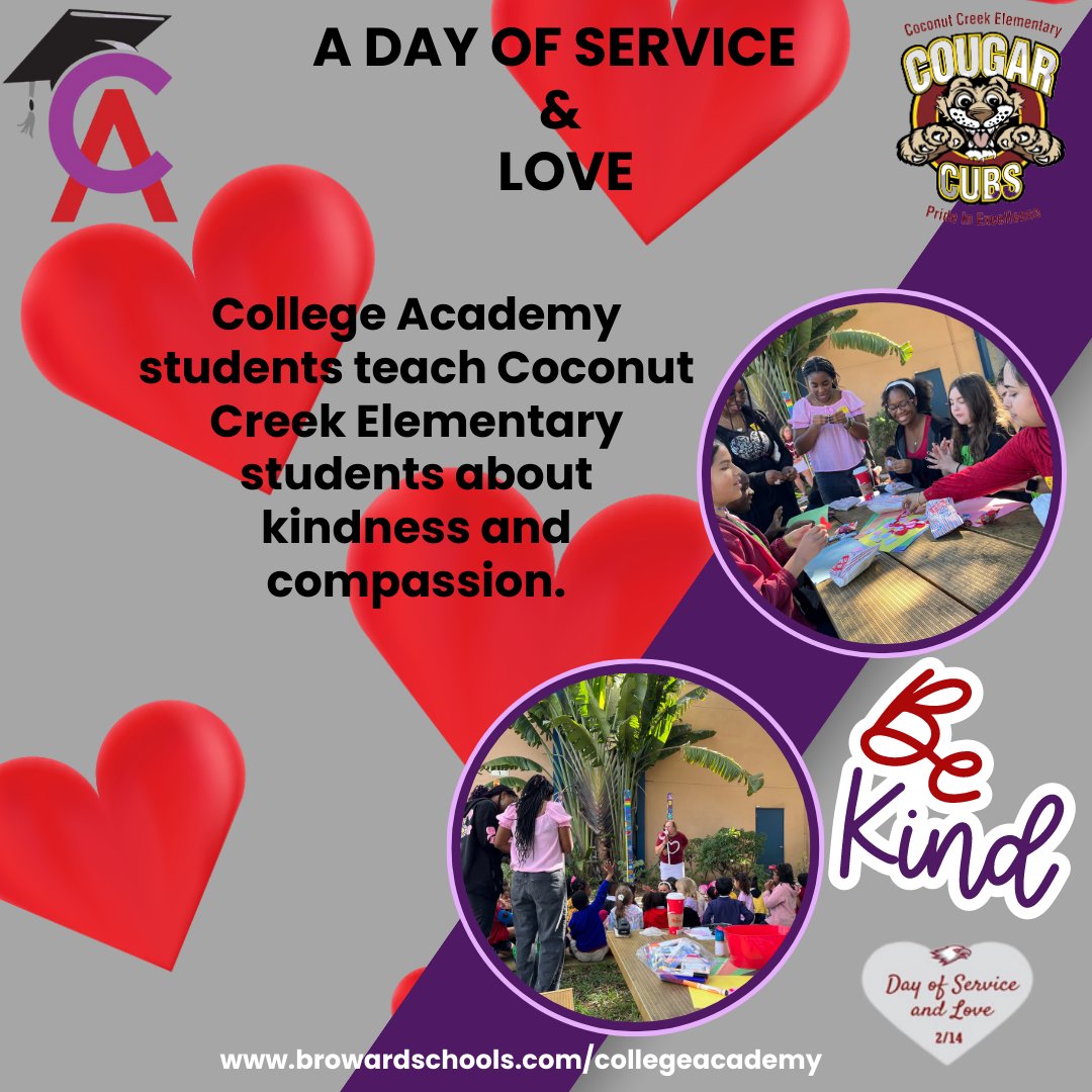 Great things are happening at Coconut Creek Elem. Thank you College Academy students!