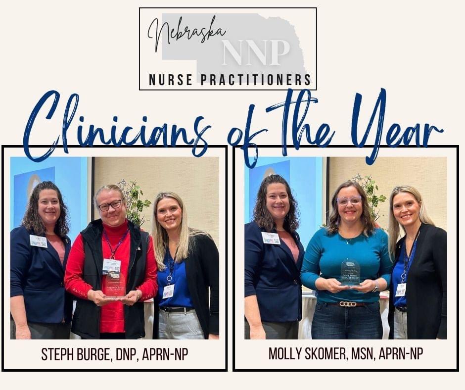 nebraska_np's tweet photo. CONGRATULATIONS to our Clinicians of the Year, Steph and Molly!!! You are so deserving!!! Thank you for all you do for your community! https://t.co/O3ptItFucF