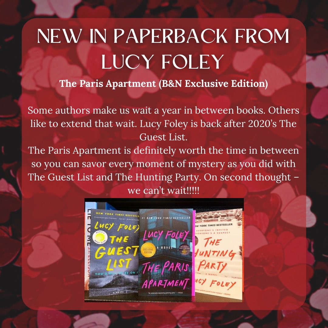 BNOxfordValley's tweet image. Come check out this week’s new releases from Mark Greaney, Lucy Foley, and Margot Douaihy that have us taking shelfies! 😎

#bookstagram #booktok #booksofinsta #newrelease #newreleases #markgreaney #burner #lucyfoley #theparisapartment #margotdouaihy #scorchedgrace #sisterholiday