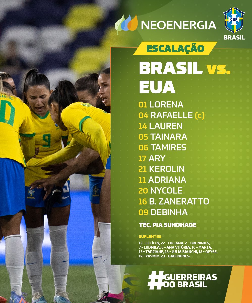 Seleção Feminina de Futebol on X: Hoje tem #GuerreirasDoBrasil em