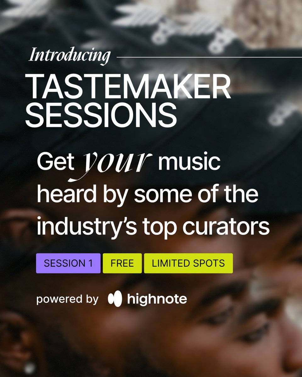📣Get your music heard with guaranteed feedback from top curators in the industry during our first Tastemaker Session. No cost to submit. All you need is a free Highnote account. 🧵 highnotefm.typeform.com/to/ppfYJ9di