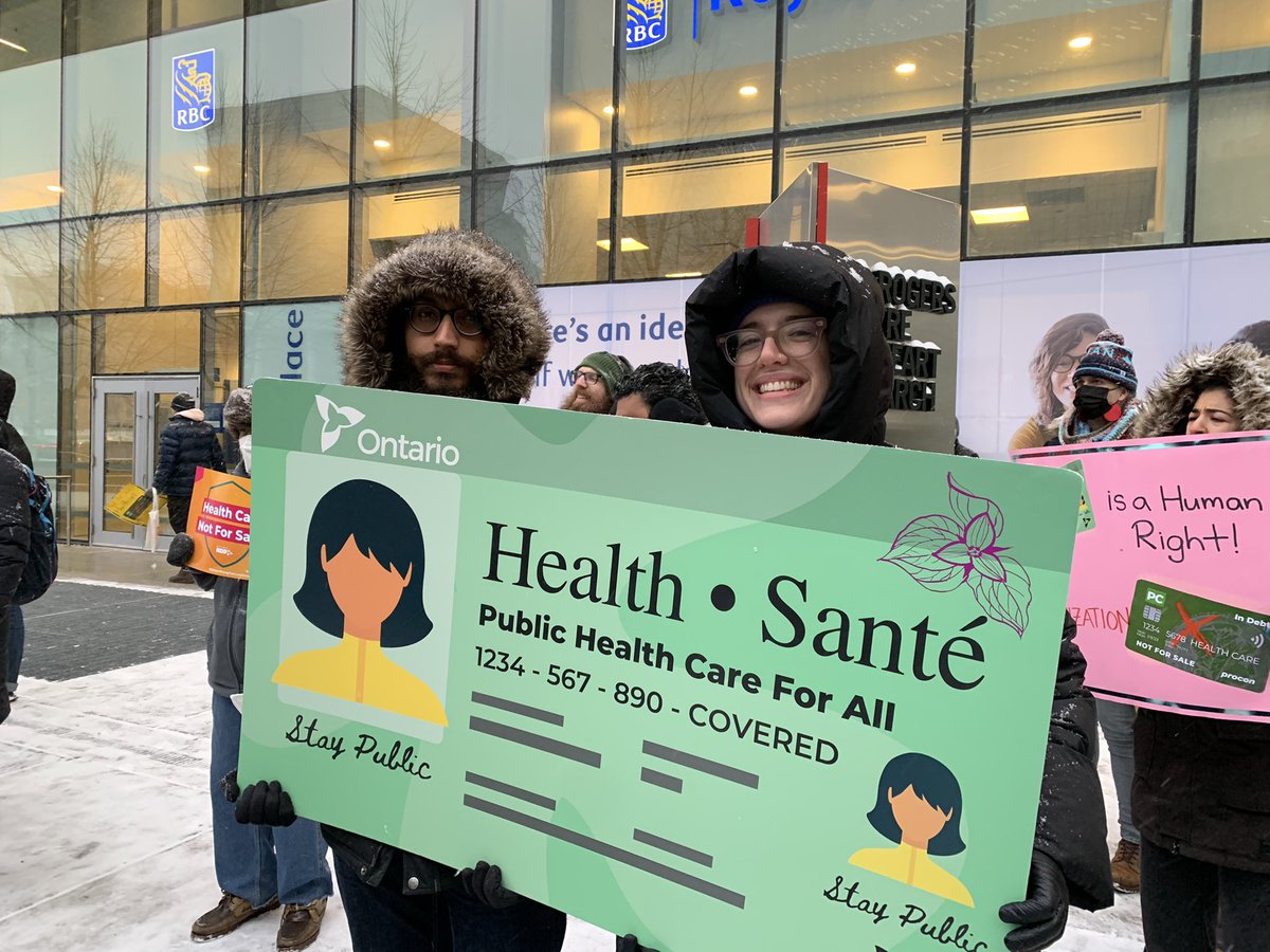 HPAP_Ontario's tweet photo. Ontarians deserve BETTER! We need to ensure access to health care when people need it with their OHIP card, not their credit card. Our co-chairs @MaggieHulbert and @mtalveer out here supporting more investment in public health care, not privatization and cuts. 💥 https://t.co/LZ0iNl37xR