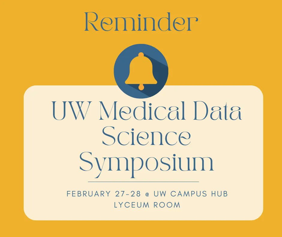Don't miss out on the opportunity to attend the upcoming Medical Data Science Symposium on Feb 27th and 28th. This is your LAST chance to register, so sign up now before it's too late!  ⏰ #medicaldatascience #symposium #lastchance buff.ly/3IsFHqa
