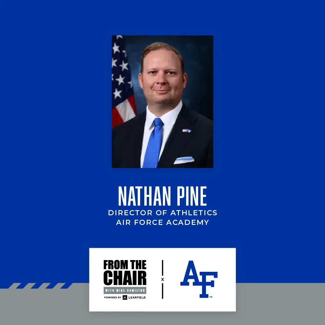 Today's 'From the Chair' features @Nate_Pine of @AF_Academy talking with @mikehamilton63 about the unique nature of leading the @AF_Falcons athletic program, as well as issues such as NIL, the portal, Falcon Stadium renovation, fan attendance on a military base, and more.
