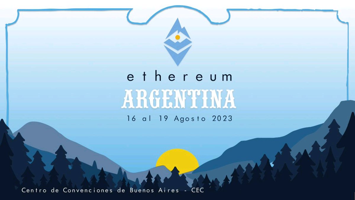🚀 Me pone muy contento anunciar que junto a un equipo de cracks armamos Ethereum Argentina y que ya estamos trabajando en el primer evento, que se va a llevar a cabo del 16 al 19 de Agosto en el Centro de Convenciones de Buenos Aires, para 5.000 personas.