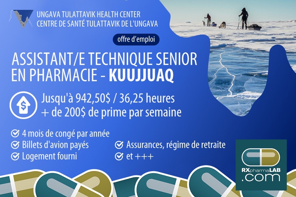 formatp's tweet photo. #emploi #Kuujjuaq #NordduQuébec #ATP #sénior Centre de #santé Tulattavik de l'#Ungava détails #RXpharmaLAB https://t.co/DUo3cXusX1

Besoin de personnels de #pharmacie? RXpharmaLAB c'est + 26000 membres. Publiez vos offres https://t.co/ED4VcFnLn8 https://t.co/cwvbNpYsqA