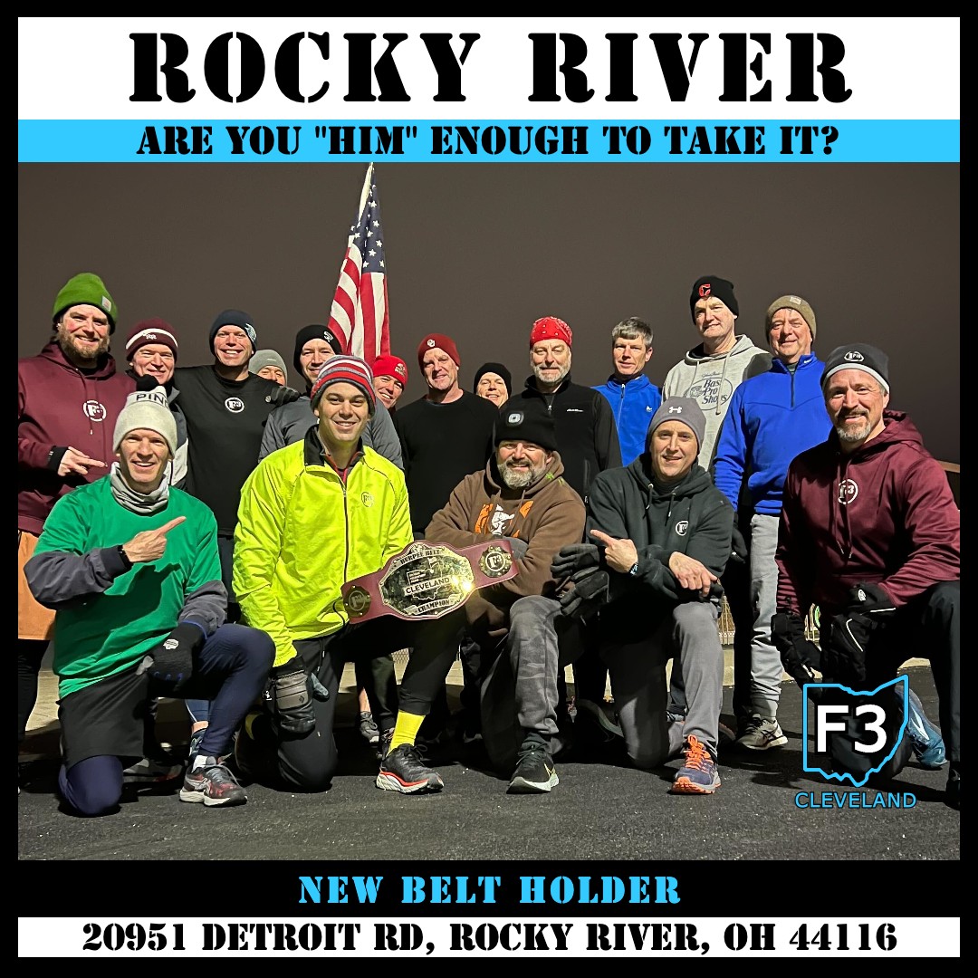 F3Cleveland's tweet photo. Every month or so the #f3wcw  wild-card-wednesday group makes a workout so hard that a belt is awarded to the toughest of the toughest.  You cannot earn it unless you post!  #heavyweightchampion  #manlyman #f3river #f3cleveland @F3Nation https://t.co/F8fQo0iwYD