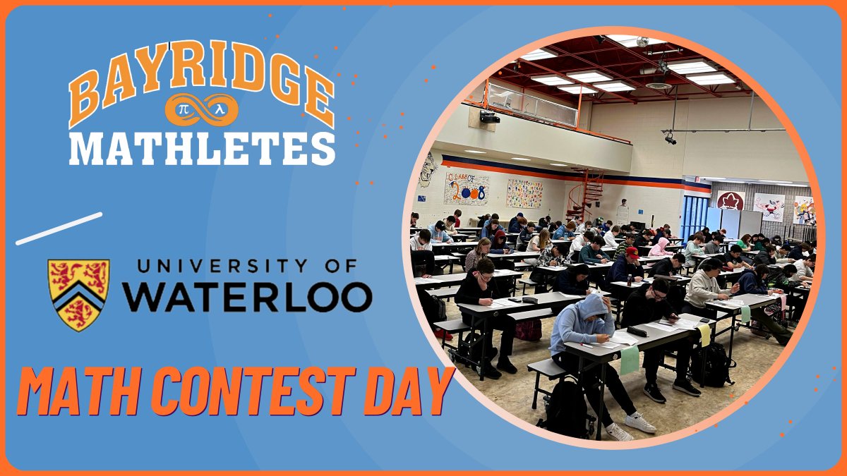 Our Grade 9, 10 and 11 <a href="/BayridgeSS_LDSB/">Bayridge SS</a>  Blazers packed the cafeteria this morning to write the @UWaterlooCEMC Math Contests!  #proudteachers #strengthinnubmers