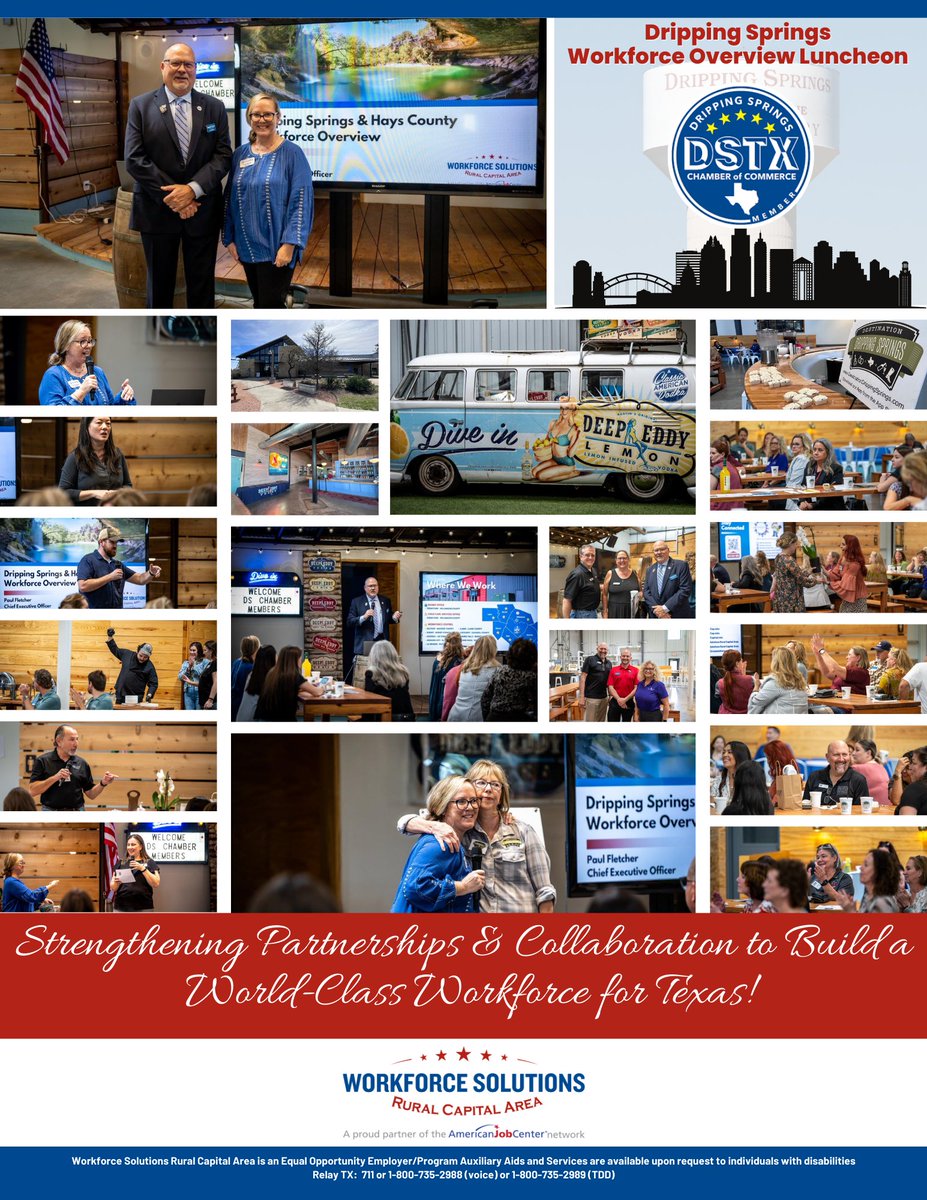 WFSRuralCapJobs's tweet photo. We're grateful to the @DSTXChamber & our Board Member, Susan Kimball, for inviting our CEO, Paul Fletcher, to provide a workforce overview at today's chamber luncheon. We’re committed to building a sustainable world-class workforce for our communities/industries & creating value for Texans in everything we do. Thanks for all of your support! 🤝
#texanshelpingtexans