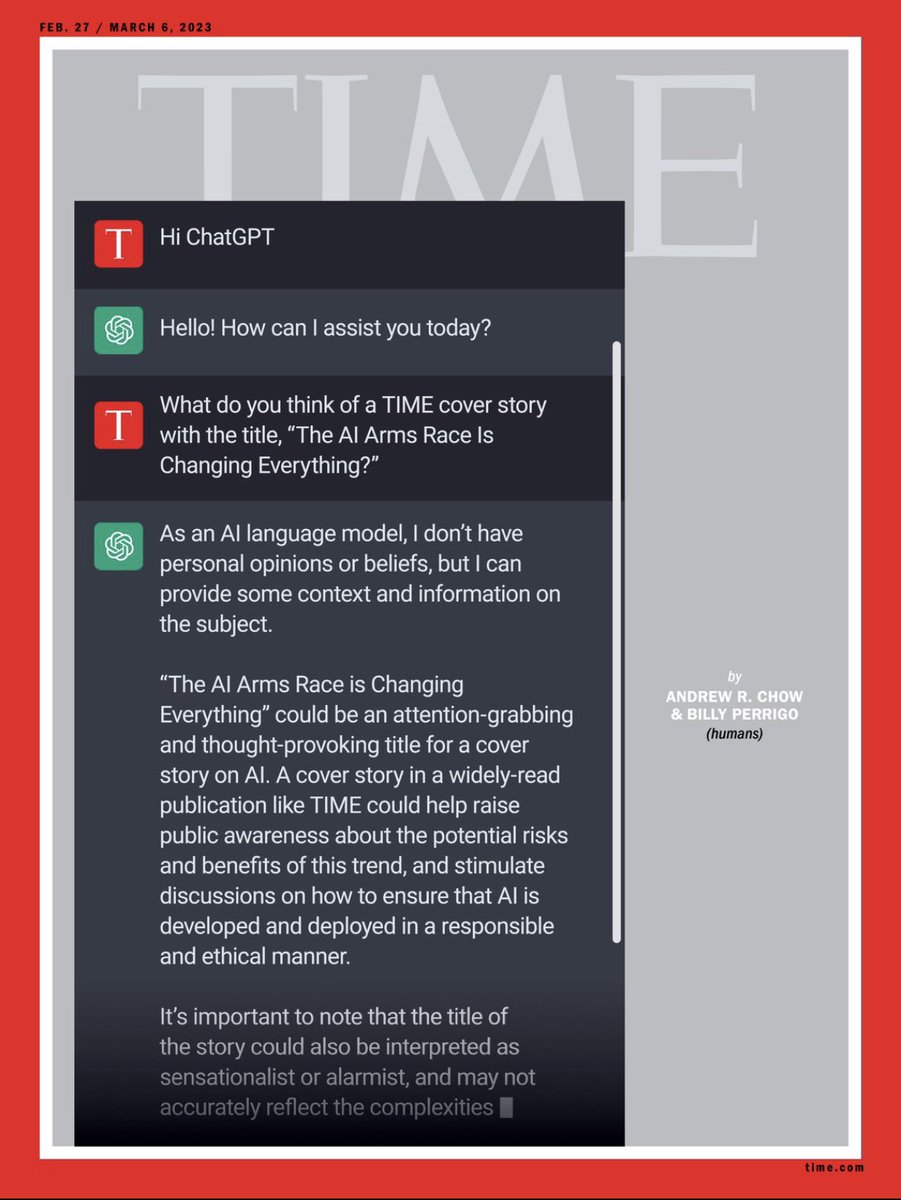 tefekassa's tweet photo. Almost 40 years ago @BillGates was on the cover of @TIME with a quote “Computer Software The Magic Inside the Machine”
February 2023, the cover was not about the machine or the software, just a chat from #ChatGPT.

The future of AI 🤖 is exciting &amp; terrifying at the same time. https://t.co/a621WWPU2b