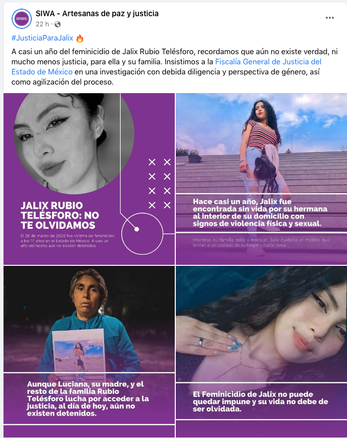 Reporte Mx Noticias On Twitter Sigue El Reclamo De Justicia Por El Feminicidio De Jalix Rubio 