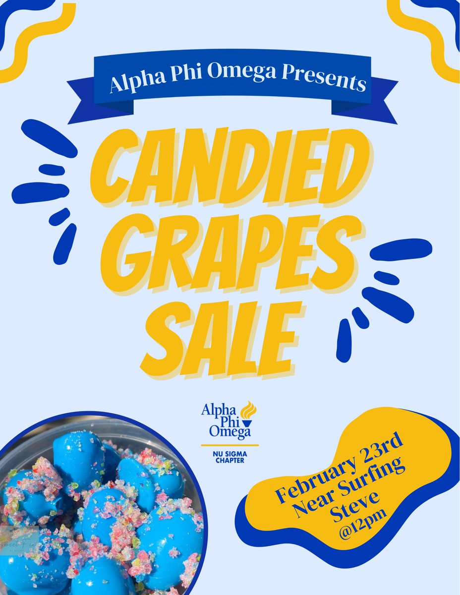 SFA_APO's tweet photo. Are y'all ready for this candied grape sale???🤤🤤 Y'all better come get some of these this Friday!! 🍇🍬 https://t.co/O86eBSozdA