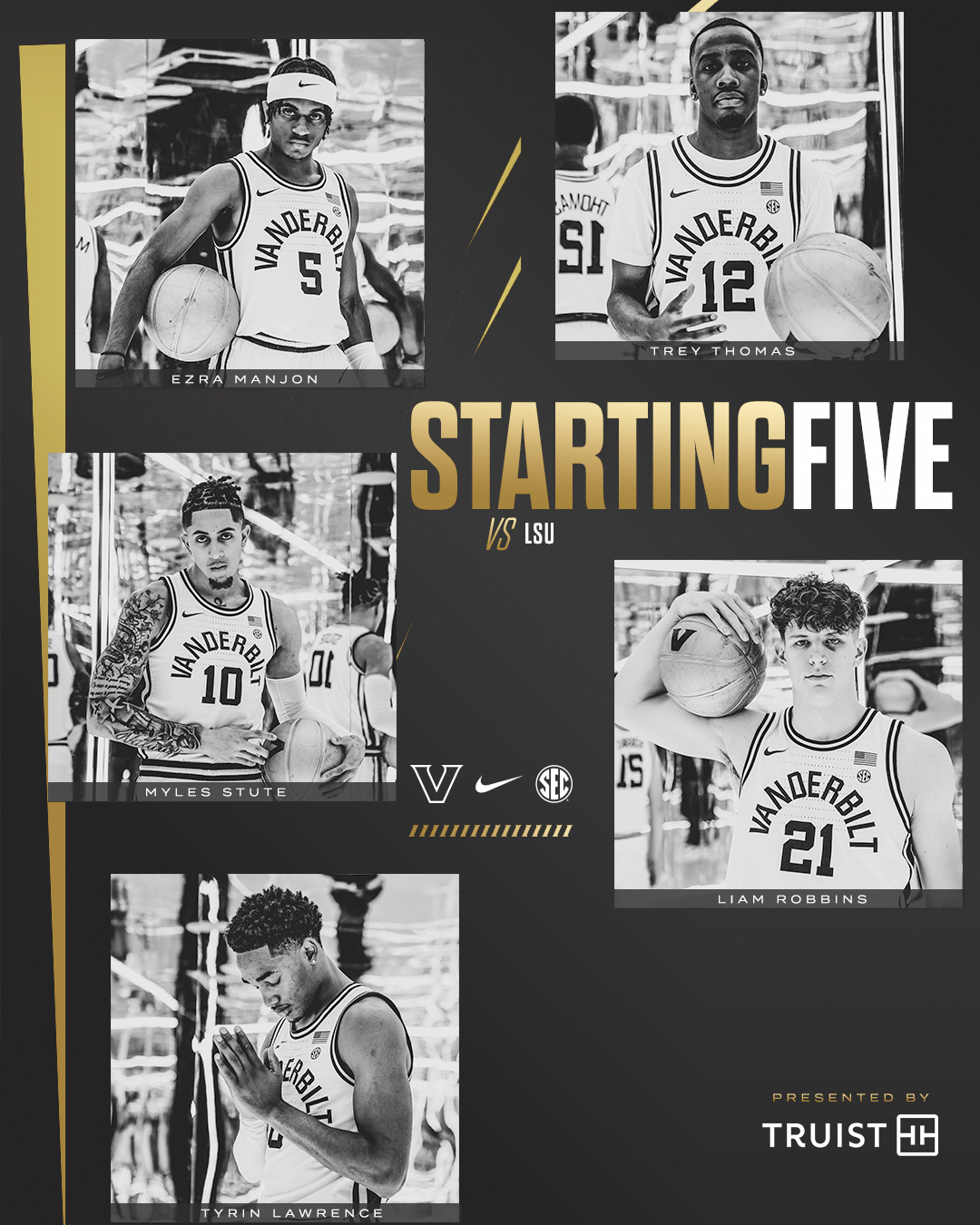 Vanderbilt Men's Basketball on Twitter "Starting five tonight at LSU