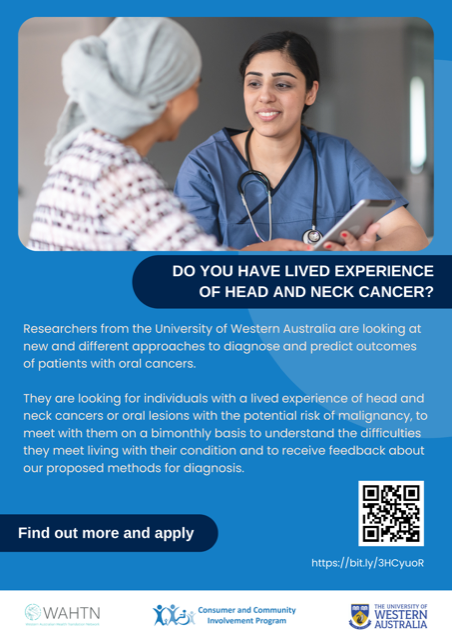 Do you have a lived experience of head or neck cancer? University of WA could use your experience to help others.
cciprogram.org/opportunities/…