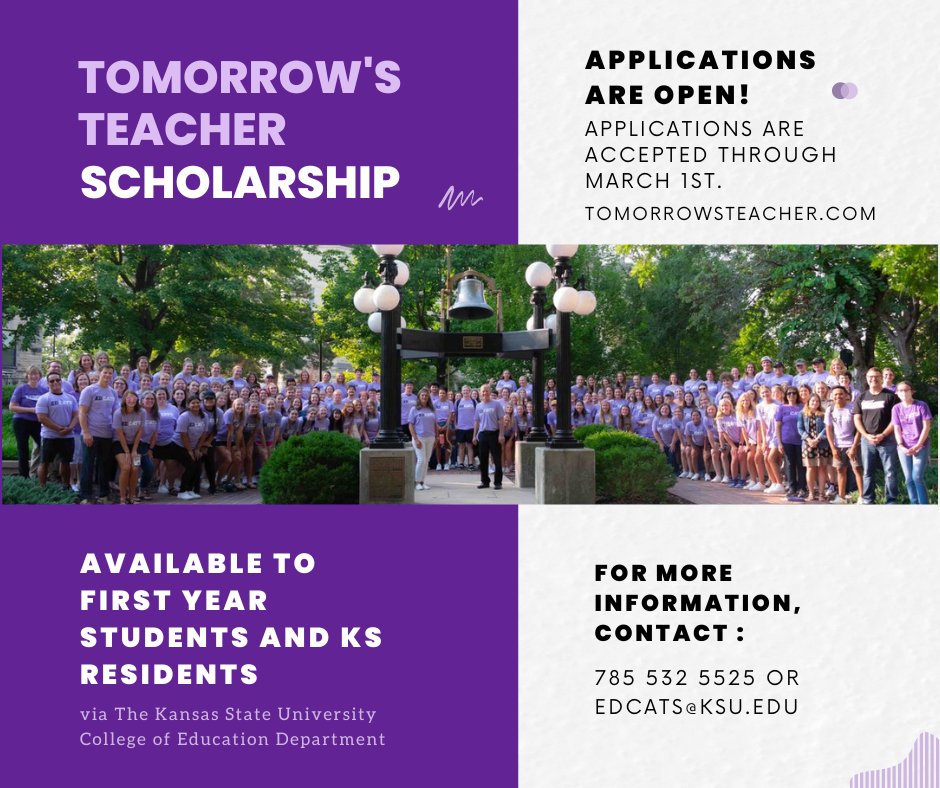 The Tomorrow's Teacher Scholarship is now taking applicants through March 1st! We'd love to support the future of tomorrow by helping out today's EDCATS!
