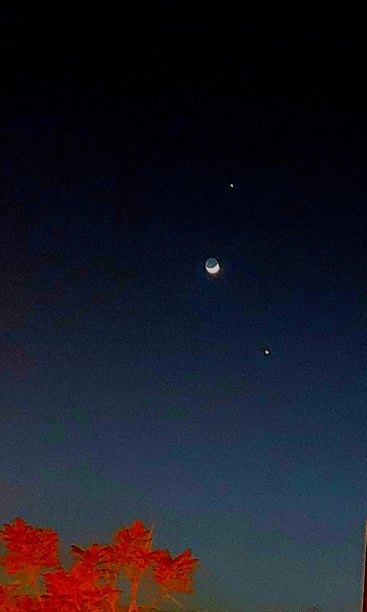 Sopra Giove, la Luna, sotto Venere, e nascosto dietro la notte, oltre l'Italia, dalla mia strada.
A volte guardo in alto e trovo tutto! 😊
Buona serata!
#scritturebrevi #22febbraio