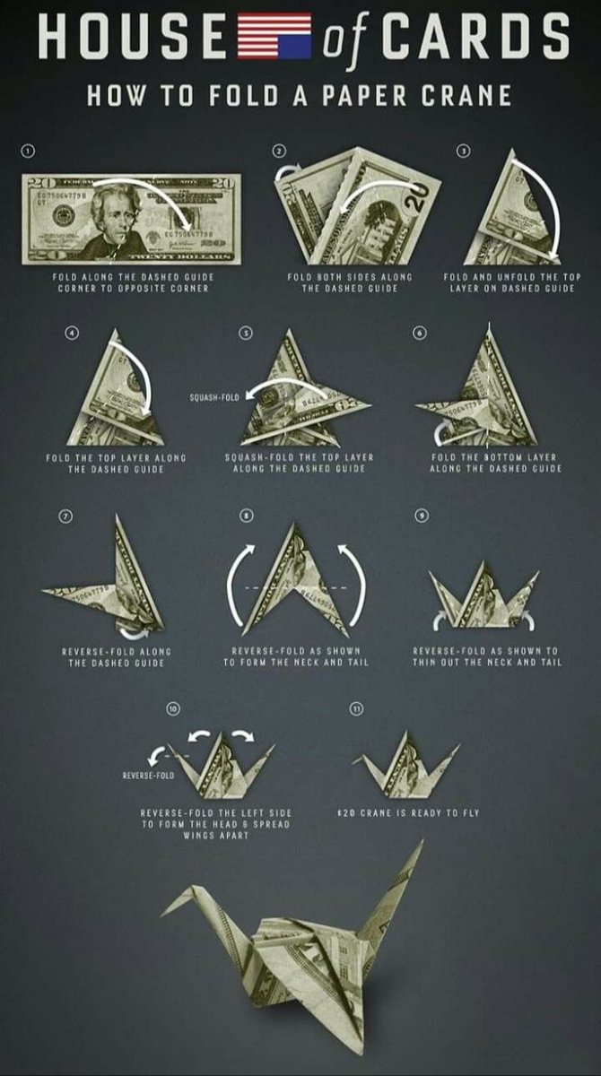YunYuOrigami's tweet image. It&apos;s Wednesday and my ticket crane knows it. 

MODEL: Crane. 
Unknown author. 
FOLDED: For me 🙋🏻‍♀️
SHEET: A bill. 

Do you know the name of the author? 
Do you want diagram? 👉🏼

#origami
#origamifun
#origamitutorial
#billorigami