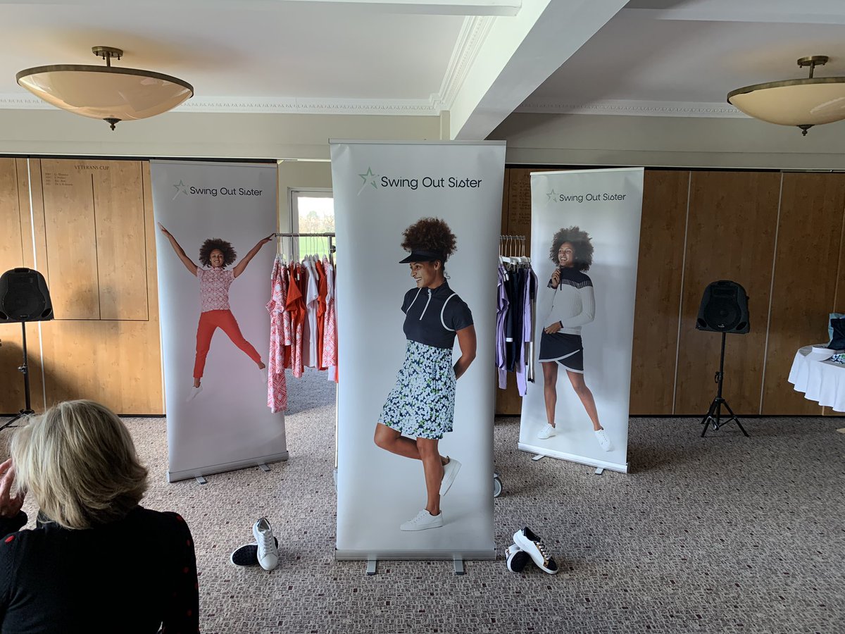 golfshopbrok's tweet photo. Fabulous First Ladies clothing event today. @sosladiesgolf owner Lucy kindly discussed the brand, designs and fabrics.  Goodie bag for all who attended. Big thanks to our very own Karen who put in a lot of hard work and @BrokenhurstGC for letting us hijack the coffee and cakes. https://t.co/1hTCkVoo6C