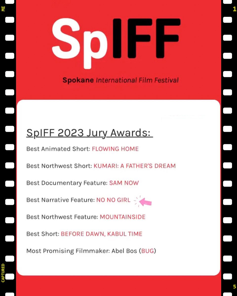 christashima's tweet photo. 👏 Cheers team #NoNoGirl❗️ Winner of @Spokane_IFF 🎞🏆 Best Narrative Feature Film‼️ Congrats to all winners❗️ 🔗https://t.co/x2sOuzRox0 #indiefilm #filmfestivals #SpIFF2023 #AwardSeason #FestivalAwards #JuryAwardwinner https://t.co/QLJPIaNPhN