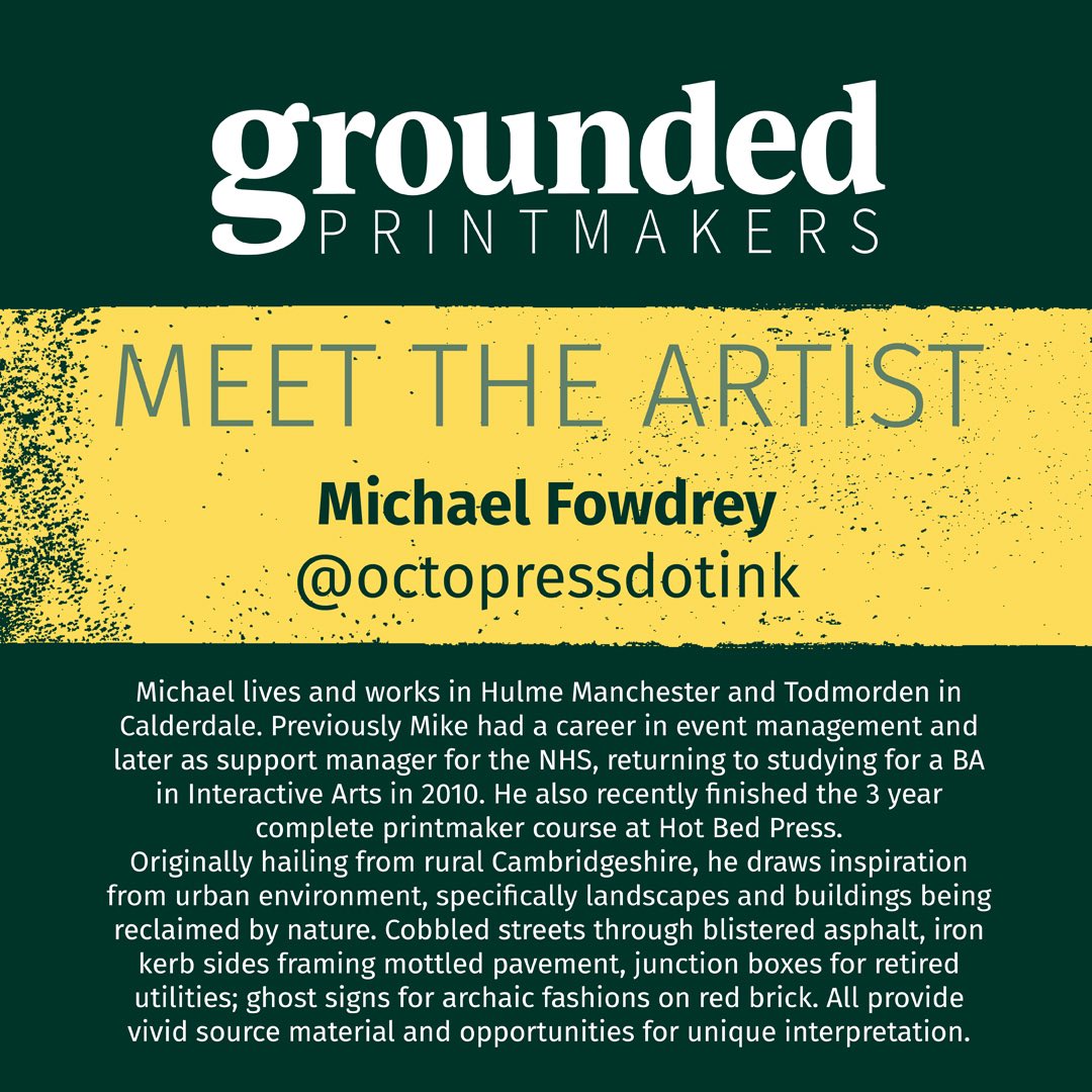 GroundedPrint's tweet photo. With just 2 weeks to go until our show, introducing artist @octoPressDOTink Michael Fowdrey 

Find out more about our upcoming exhibition and get your free tickets to our private view here https://t.co/mLlh3Aj4sU https://t.co/ags807BBLq