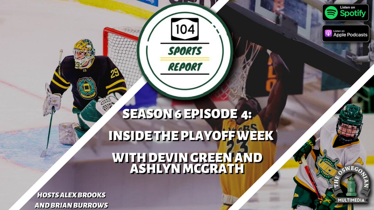 Episode 4 of the <a href="/104SportsReport/">104 Sports Report</a> is out on Apple Podcasts &amp; Spotify. Alex Brooks and Brian Burrows break down the first week of the post season for all of the Oswego State teams. Check out the episode at the link below on all platforms.

linktr.ee/OswegonianMMD