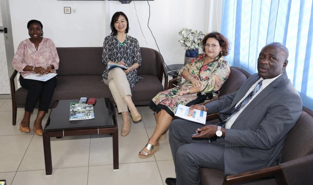 UNV_ROWCA's tweet photo. As part of her mission in Guinea🇬🇳, #UNV Deputy Executive Coordinator @KyokoYokosuka met with the Deputy Resident Representative of @PNUDGuinee to discuss how @UNVolunteers can add value to the work of the Country Office and contribute to #SDGs. 
#Partnership #UNVolunteers https://t.co/Huf0bpRuvS