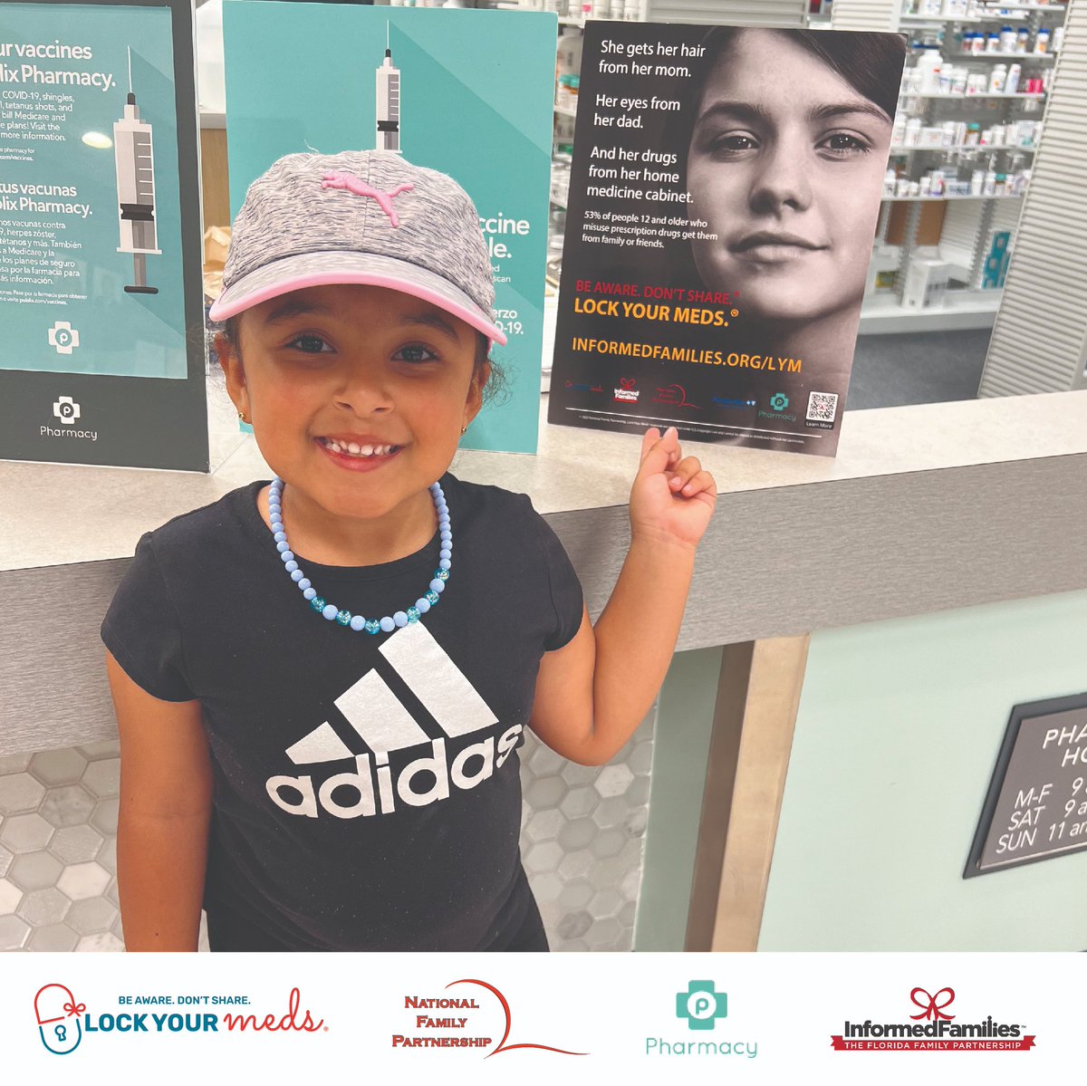 NationalFamily_'s tweet photo. @InformedFamily Milly Davila and her beautiful daughter, Isabella found the #LockYourMeds display at their @Publix Pharmacy at 8250 Mills Dr, Kendall, FL. Is your local @Publix Pharmacy receiving #LockYourMeds display? Send or tag us how you are displaying your #LockYourMeds. https://t.co/o8b5OEVrYR