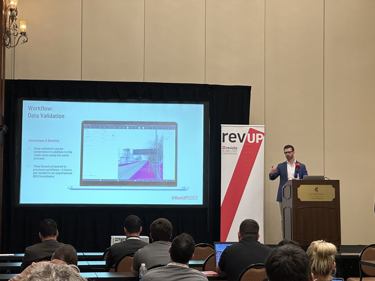 Revizto_Germany's tweet image. „No matter how big or small, @REVIZTO+ rules them all“
Great Breakout Session at #REVup2023 with Mitch Medway talking #ClashDetection and the usage of Revizto+ at @ArcadisGlobal.