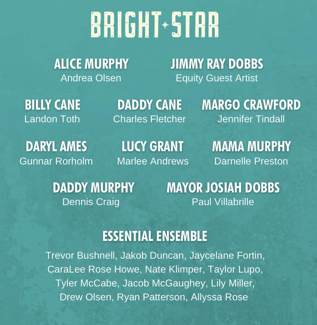 SVsummertheatre's tweet photo. The extraordinary Regional Premiere cast of BRIGHT STAR will SHINE this summer July 14-23. Steve Martin and Edie Brickell's gorgeous bluegrass musical is sure to be a fan favorite!

Season tickets on sale NOW: https://t.co/irPYEer5M6 https://t.co/iL0xBf0wKF