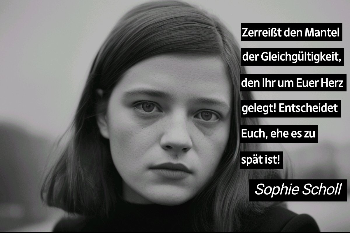 PIRATEN_Saar's tweet image. Am 22. Februar 1943 wurde Sophie #Scholl von den Nazis hingerichtet. Ihre Worte könnten auch an alle Russen gerichtet sein, Widerstand gegen #Putin zu leisten: "Zerreißt den Mantel der Gleichgültigkeit, den Ihr um Euer Herz gelegt! Entscheidet Euch, ehe es zu spät ist!" #PIRATEN