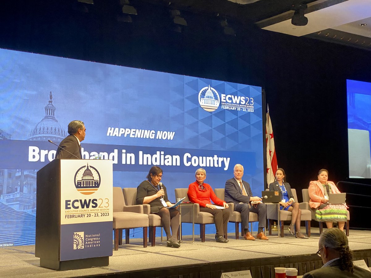 Today, NTIA Administrator Doug Kinkoph spoke to Tribal leaders as a panelist with other federal partners during <a href="/NCAI1944/">National Congress of American Indians</a>'s #ECWS2023. 

NTIA is proud of the historic investments we are making to bring affordable, reliable, high-speed Internet service to unserved Tribal lands.