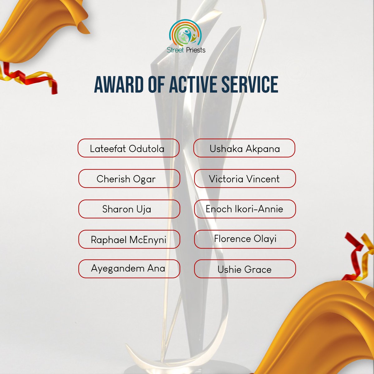 StreetPriests's tweet photo. While we acknowledge that such acts cannot be fully reciprocated, we firmly believe that they deserve recognition and applause.
Congratulations to all the winners of this category❤️🎉. Celebrate them in the comments.
#activeservice #awardseason https://t.co/jfiYWkgEeG