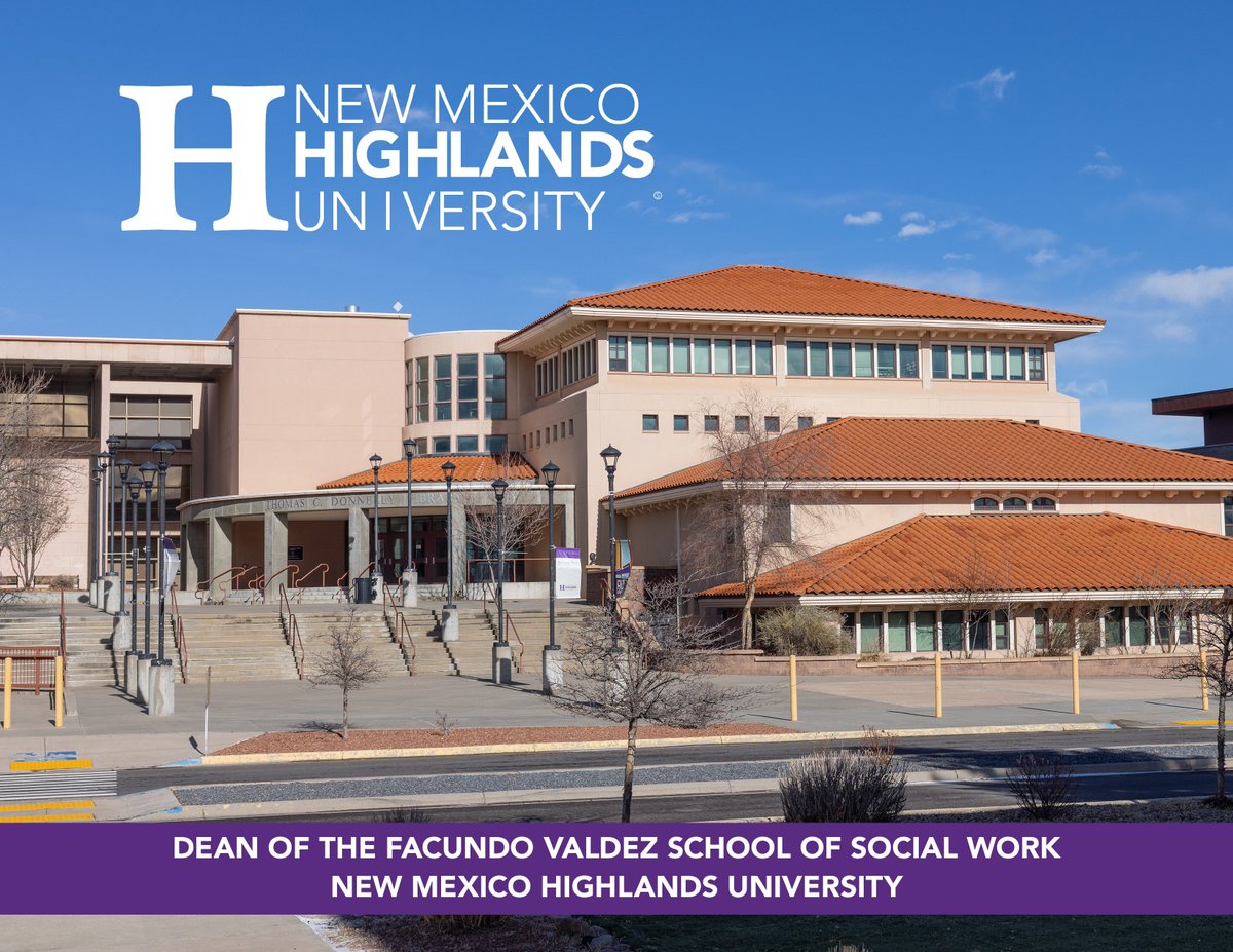 HELeaderSearch's tweet photo. @NMHighlands is seeking a Dean of the Facundo Valdez School of Social Work. To view the Position Profile, Apply or Nominate someone, go to https://t.co/KIIHjIu6eu. Candidates will be considered through next Friday, March 3, 2023 and the positions starts July 2023. https://t.co/yEZbYrVgep
