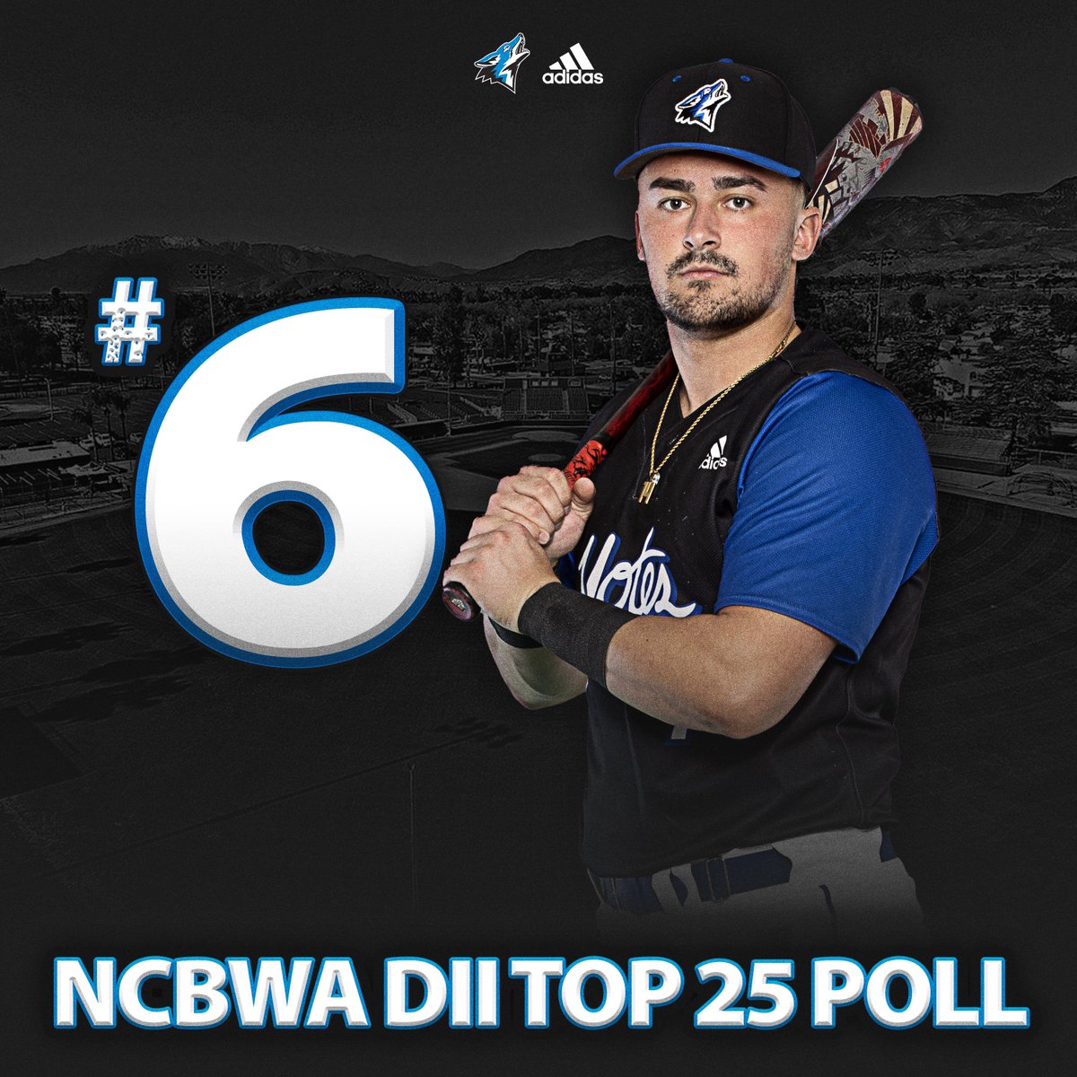 csusbathletics's tweet photo. MOVIN’ UP 📈

@CSUSB_Baseball is ranked No. 6 in the nation and No. 1 in the West Region after taking down No. 4 Point Loma last week ‼️

#10TEAMSONEPACK #ChampionPerformance https://t.co/ozZZaiWQtU