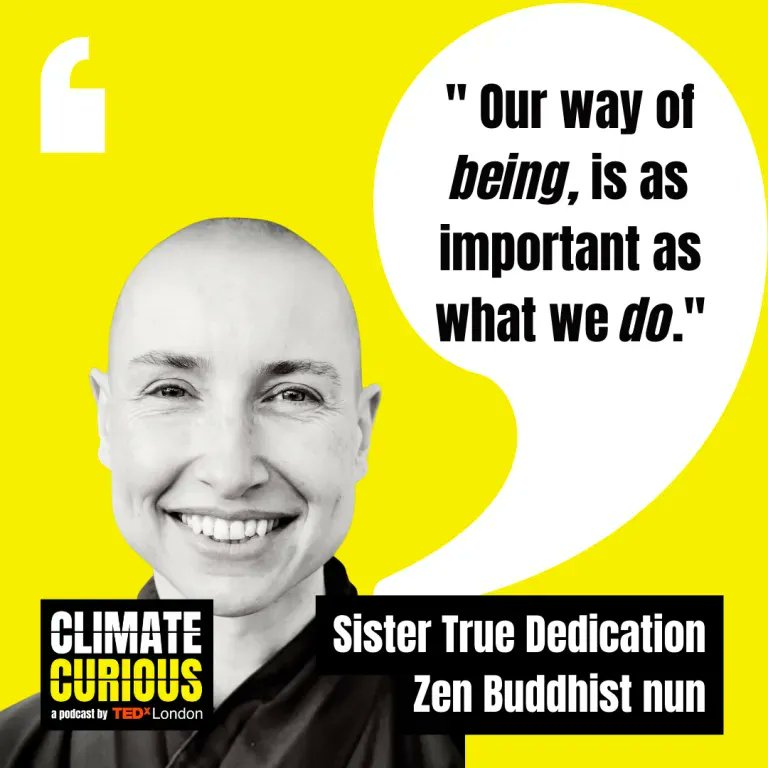 .@sistertrueD recently spoke on a short podcast from @tedxlondon's Climate Curious Podcast: tedxlondon.com/.../climate-qu… To delve deeper, this spring we'll be offering a 6-week online course: 'Zen and the Art of Saving the Planet”. To learn more visit: plumvillage.org/zasp