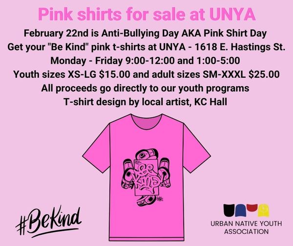 Check out the fresh shirts and hoodies @UNYAyouth  is sporting w/ local design by @kcboogy  #bekind and support youth in your community!💟#hastingssunrise #grandviewwoodland #eastvillagevan #villagevibes #antibullying