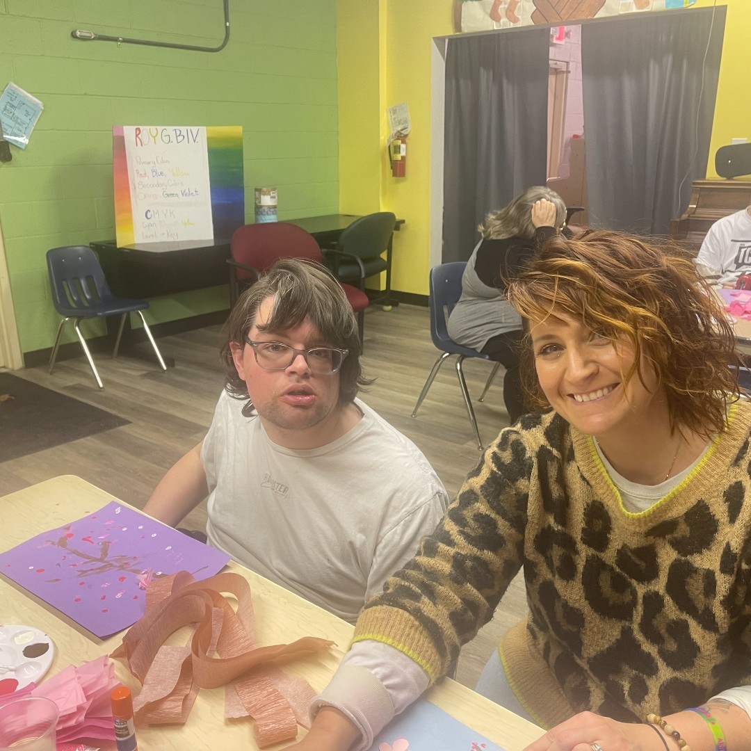 abilitiesNW's tweet photo. We'd like to welcome Sam B. as our Art Instructor!  Sam will be visiting each of our programs throughout the week, engaging in art on various mediums.  Hackettstown program enjoyed working on their first project! https://t.co/wvuC9ptvzv