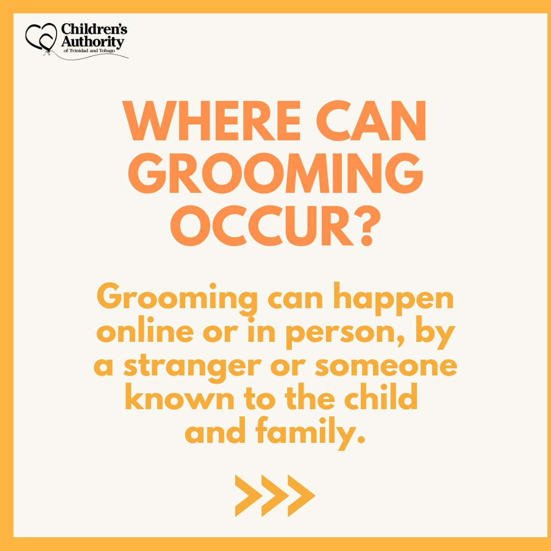ttchildren_org's tweet photo. Did you know, grooming can take place over a short or long period of time, from weeks to years?
Here are a few basic facts you should know about grooming.
#Grooming
#ChildProtection
#ChildAbusePrevention
#TTChildren
#ChildrensAuthorityTT https://t.co/YzpR12qa0m